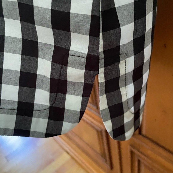 J. Crew Black and White Gingham Dress with Bow Sleeves - Picture 2 of 2